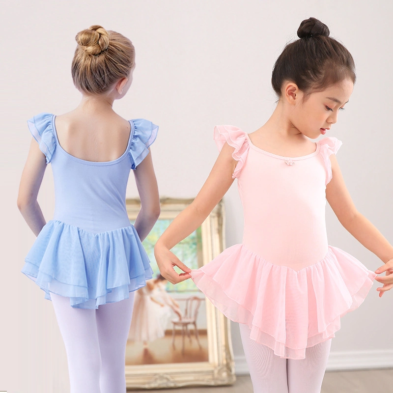 Camiseta de manga corta la formación de la danza Ballet ropa de vestir para niñas