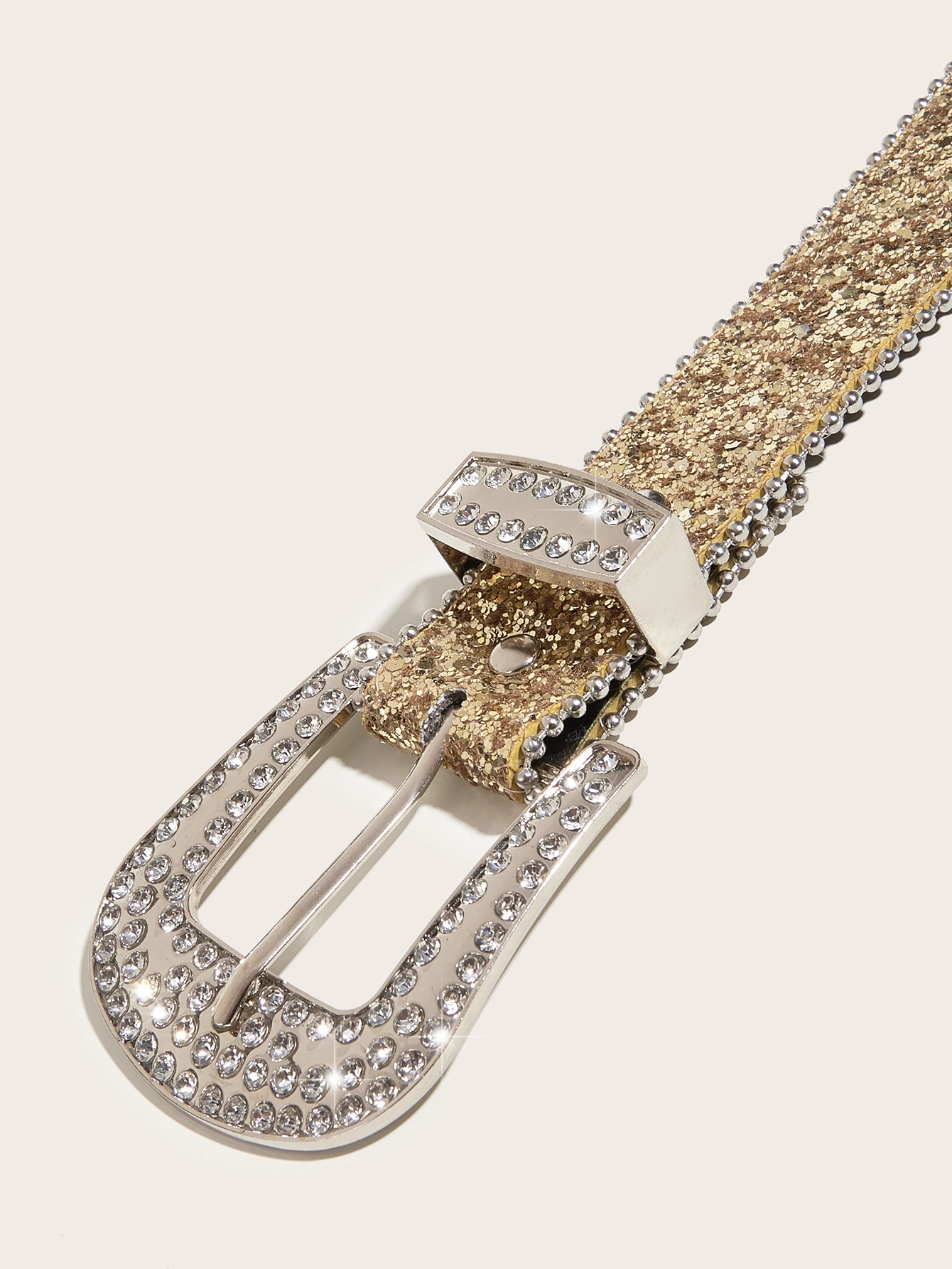 Custom Graved Big Zinc Alloy Buckle Diamond PU Leather Belts Shining Gold Leather Rhinestone Belts Women Men