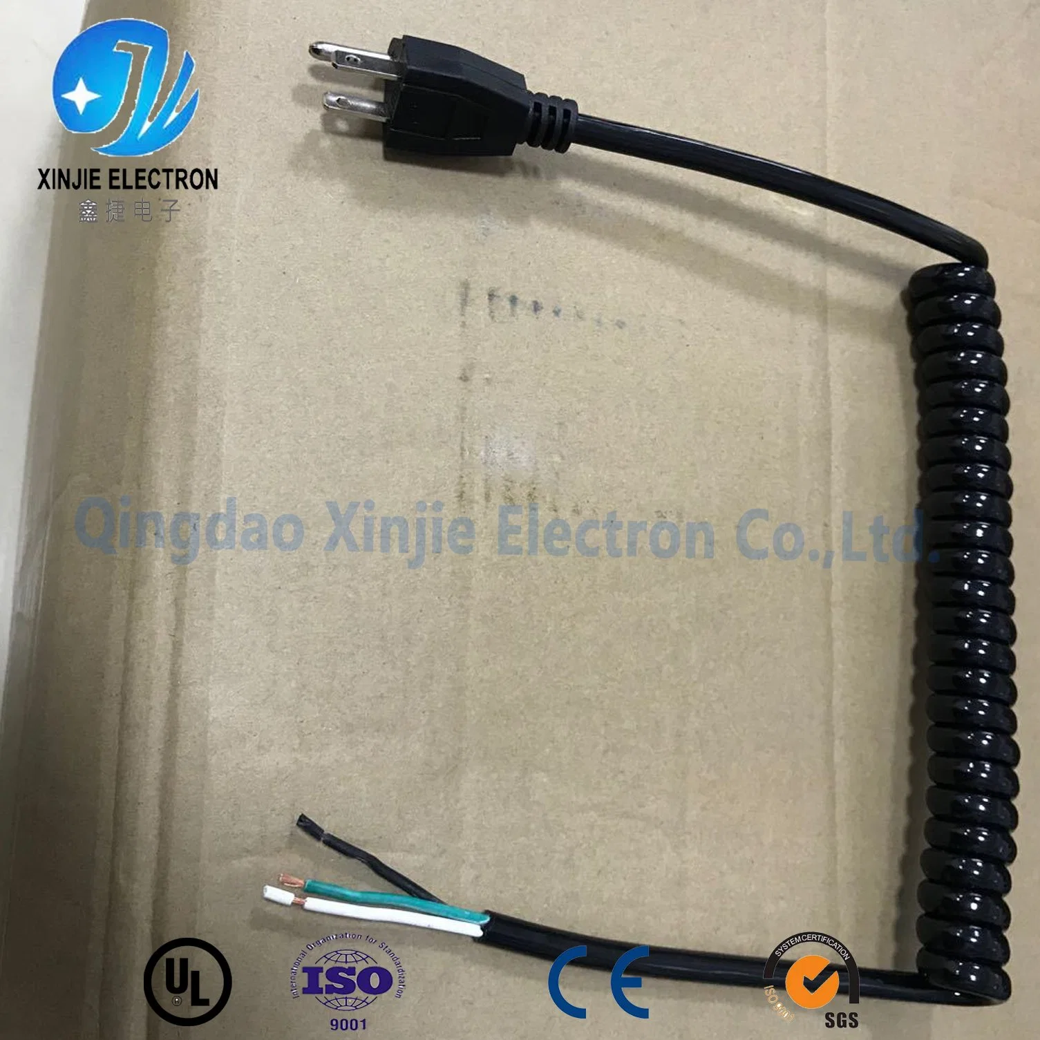 Cable de alimentación eléctrica CA con certificado UL con enchufe USA 3pin