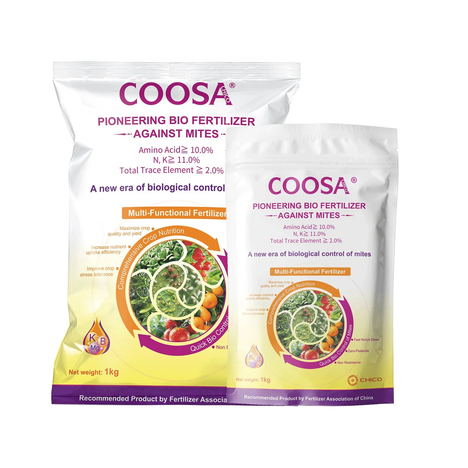 COOSA engrais foliaire multifonctionnel à base d'acides aminés avec produit biologique de lutte contre les acariens.