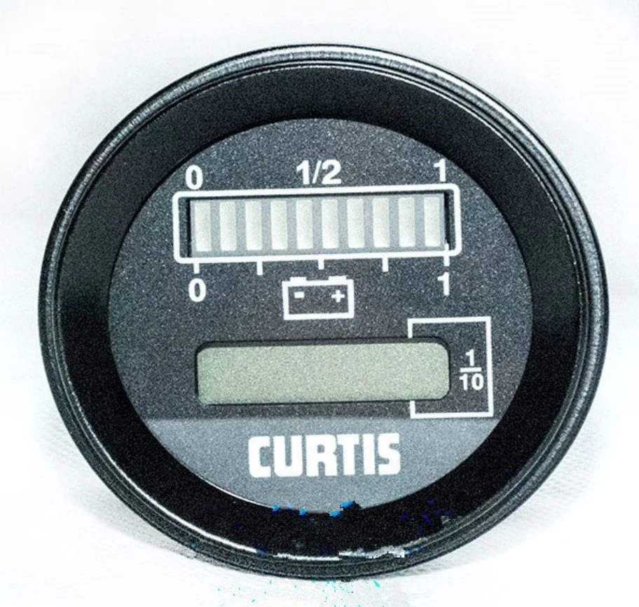 Curtis 803 12V Instrumentenblock, rund, Batterieanzeige, Betriebsstundenzähler Mit Niederspannungsabschaltung