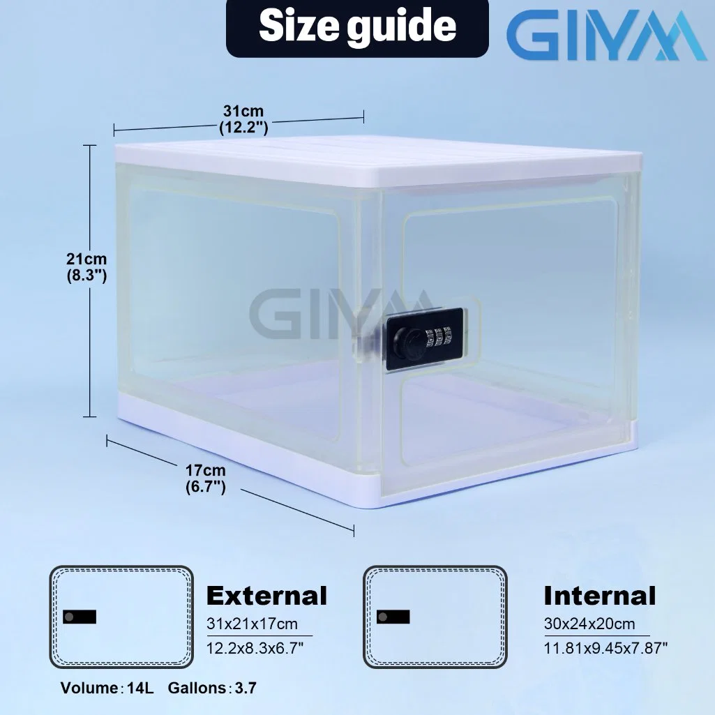 Caja de seguridad grande transparente de suministro de fábrica para almacenamiento seguro