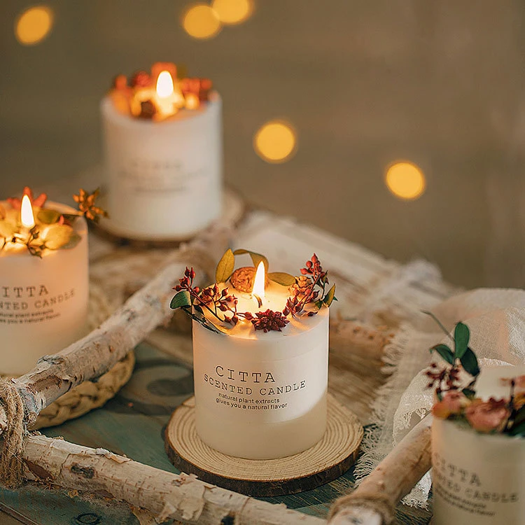 Bougies d'Encens créatives cire de soja parfum avec cadeaux à la main, aromathérapie à domicile