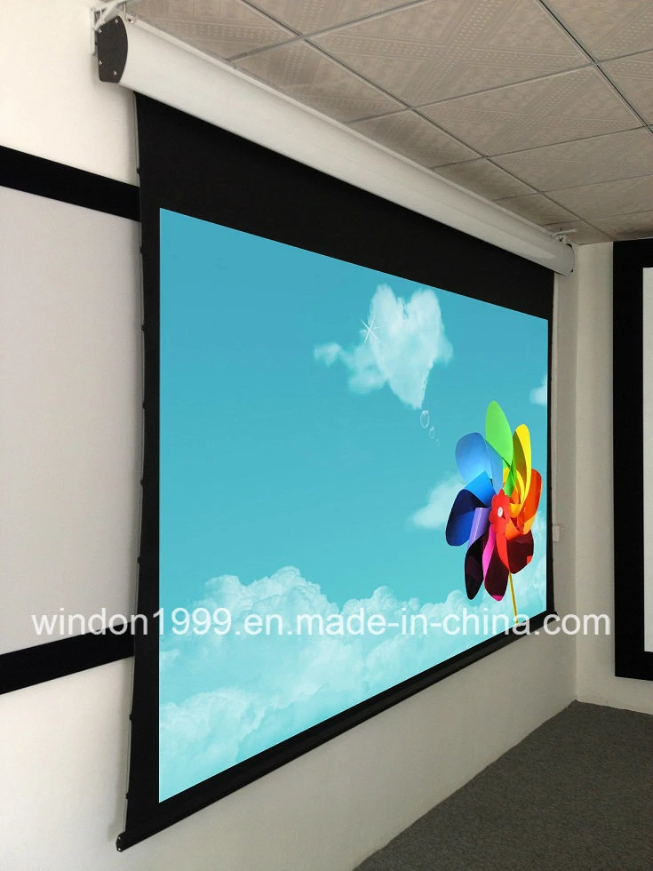 92 Inch Tab Tension Electric Projector Screen China Manufacture