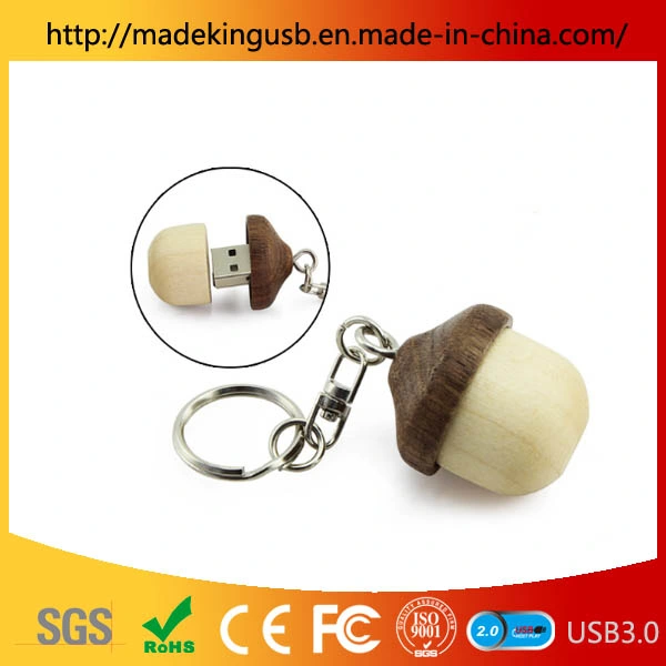 16/32/64G Handmade Wooden Nuts / Acorns USB Flash Drive for Storage Creative Cute Gift