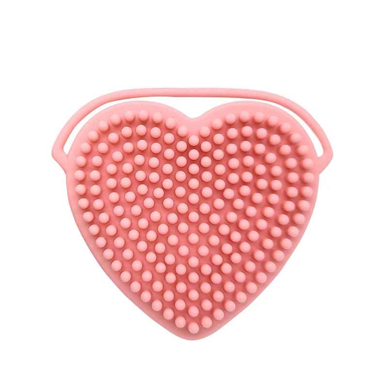 Silicone Heart-Shaped Peach Heart Double-Sided Massage Cleansing Brush for Adult Face Wash Bath