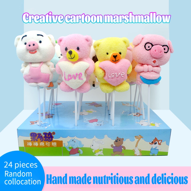 HACCP Factory Directly Sale Cartoon Marshmallow Lollipop Candy Gift for Kids