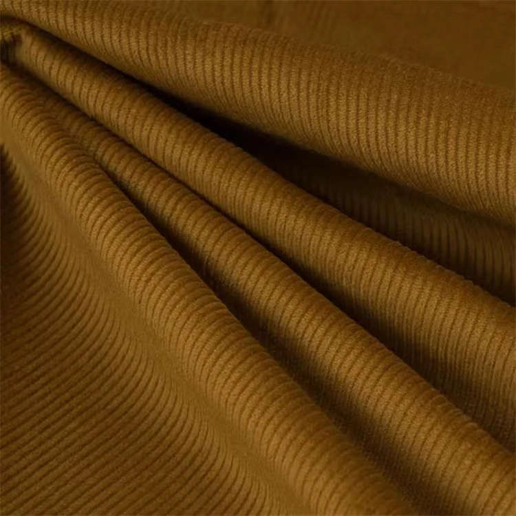 Hot Selling 100%Polyester Solid 14W Woven Corduroy Fabric for Pants and Coats