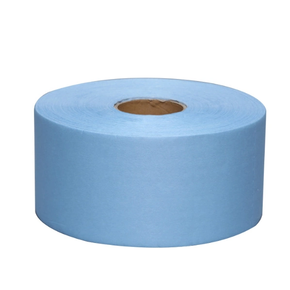 Large Blue Industrial Towel Roll Embossed Factory Direct Sales Towel Paper Case Industrial Paper Towel Central Feed Bamboo Fiber Paper Towel