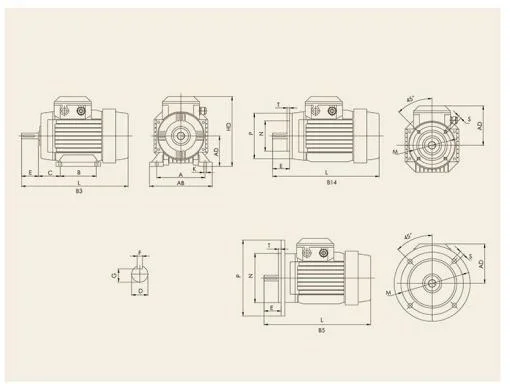 Ye3 Series Three-Phase Asynchronous Motor Aluminum Alloy Housing