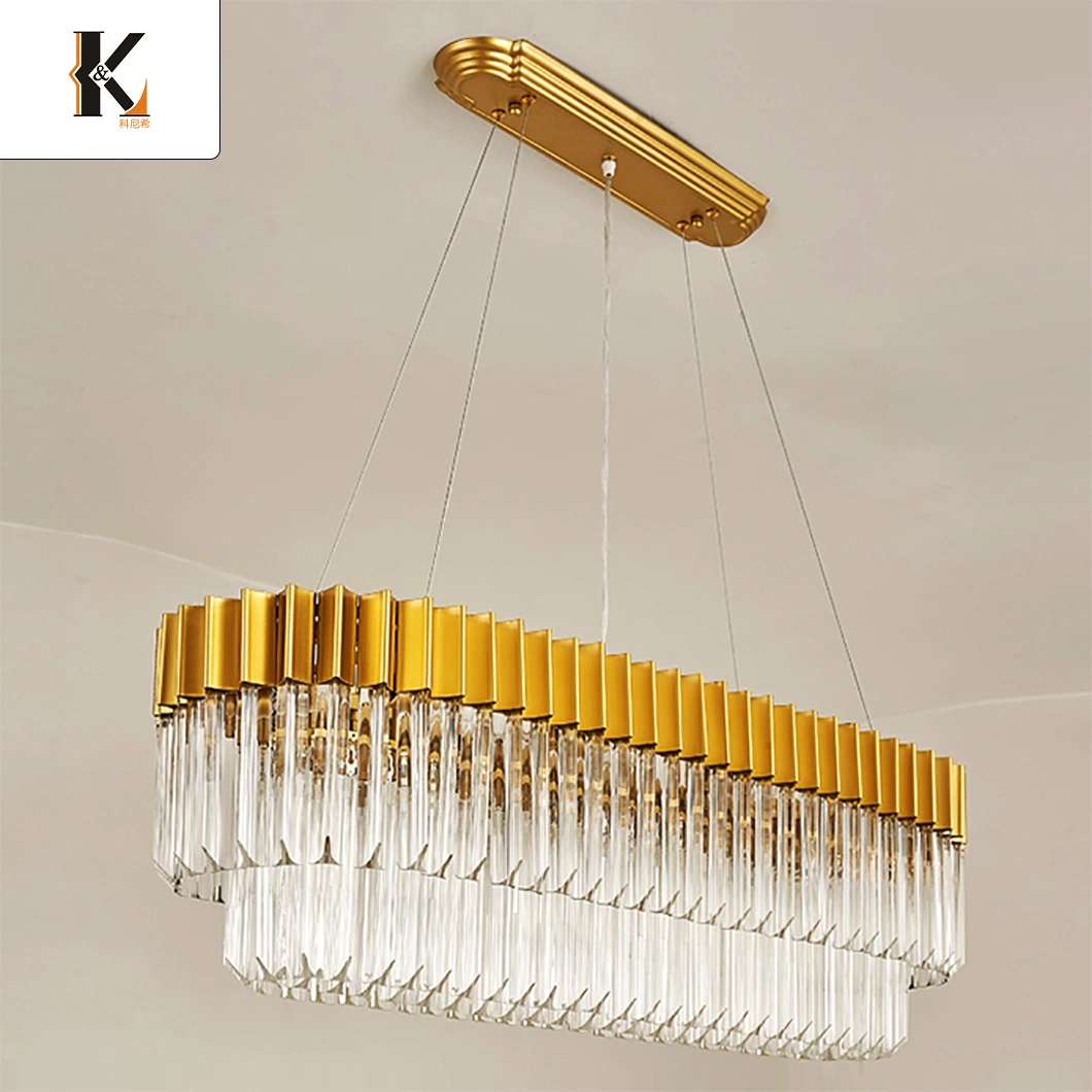 Konig Lighting Китай Кристал Канд Чанделье Ретро стиль Инженерная лестница Нестандартная стеклянная светодиодная лампа Gradient Blue Chandelier