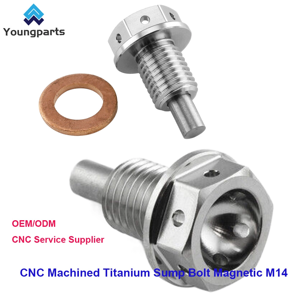 Actualize o sistema de óleo do motor com o cárter magnético M14 em titânio Parafuso - CNC maquinado