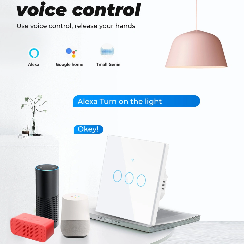 جدار لوحة اللمس للتحكم عن بُعد طراز EU Tuya WiFi Smart RF433 المفتاح