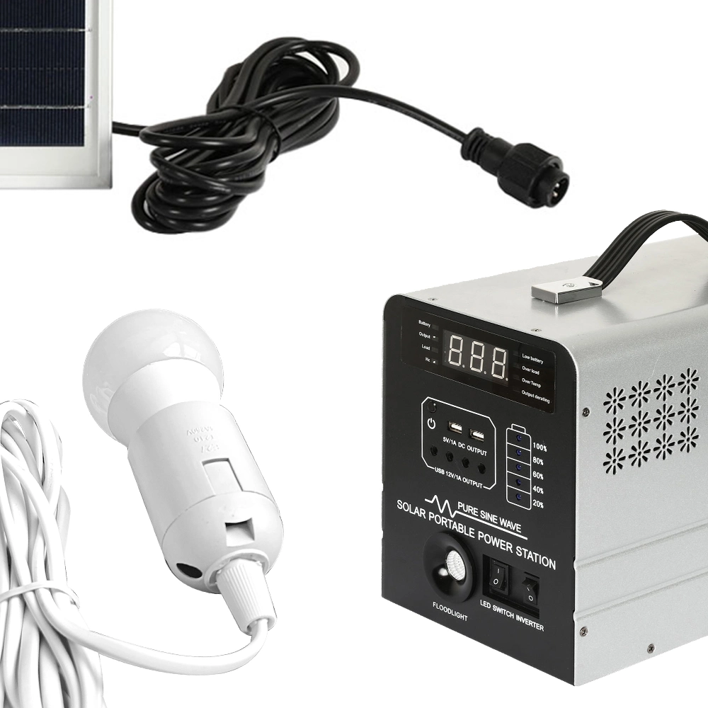 Calidad y Durabilidad 500W de la Energía Solar Casa Solar Kit Sistema de iluminación con lámparas LED/cargador de teléfono móvil para el mercado de África