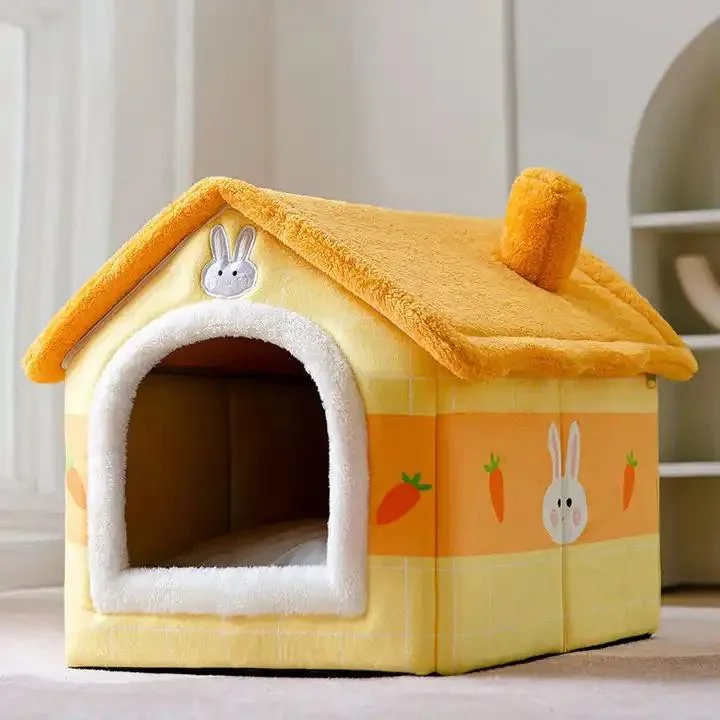 Fournitures pour animaux de compagnie doux et chaud lavable lit pliant pour animaux de compagnie