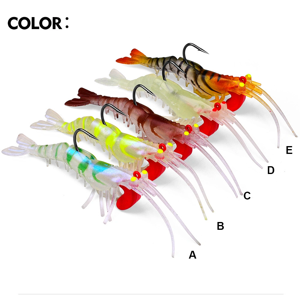 Lure Bait with Lead Hook Luminous Shrimp Five Section Soft Shrimp, Segmented Shrimp, Bait Lure Soft Bait