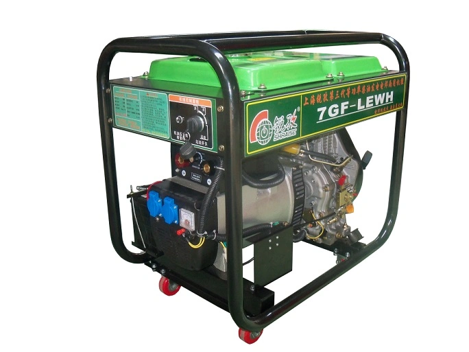 2.5kw Raise Power with Hand Push Two Big Wheels Diesel Generator Welding Machine Dual-Purpose Unit Shanghai