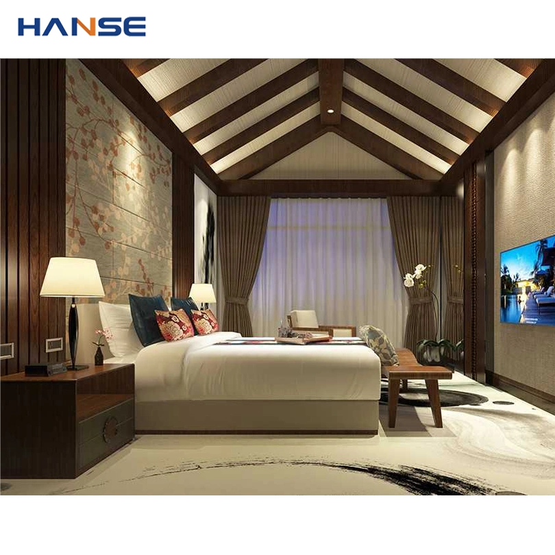 Hotel Engineering Project Customized Solid Wood 5 Star Resort Hotel Bedroom Furniture Sets