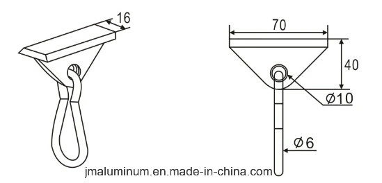 Colgador Zn-Alloy Soportes para clips de aluminio Equipd gancho de cierre de la máquina