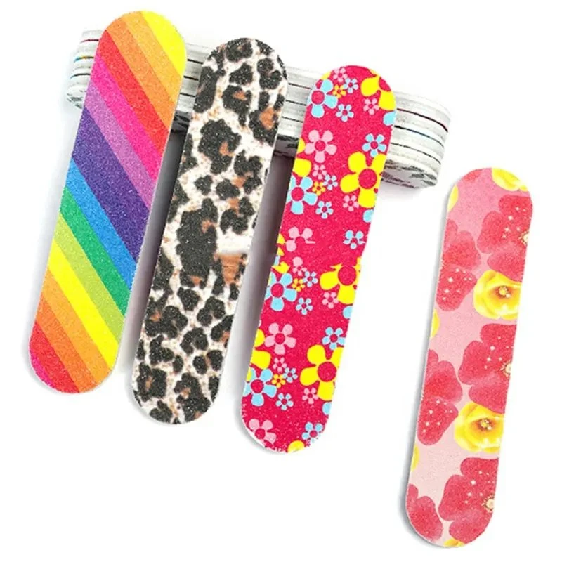 Großhandel/Lieferant Mini Gedruckt Doppelseitige Grit Nail File Sand Bar Nail Art-Werkzeug