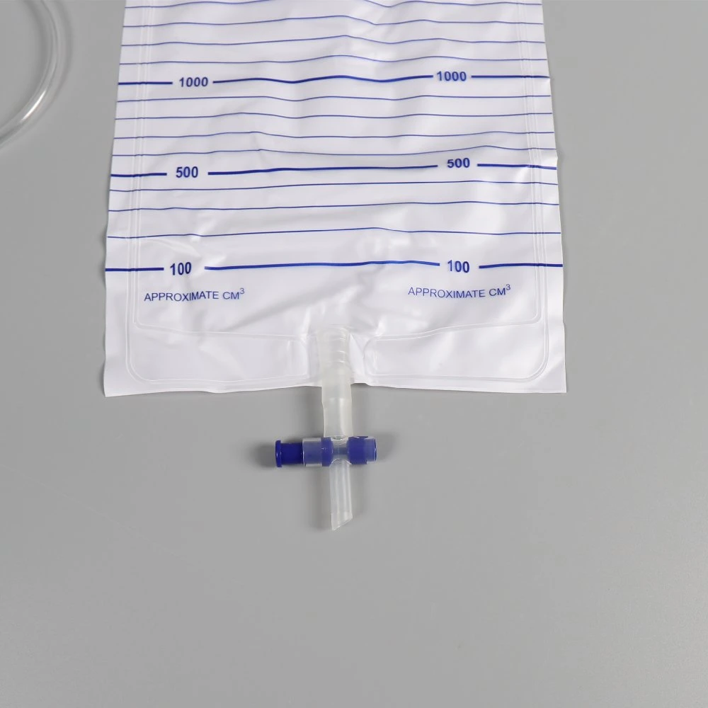 2000ml Medical Adult with Cross Value Anti- Reflux Urine/Bed Bag