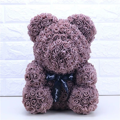 Beau design rouge préservé de Noël fait Main St Valentin cadeau PE Rose Bear 25cm