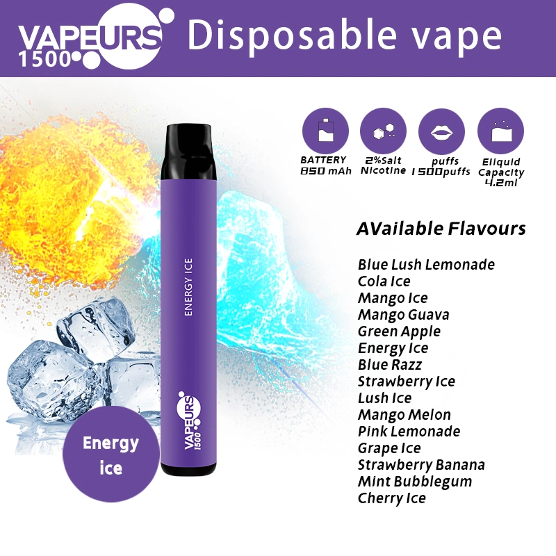 USA Vapeurs 1500 Puffs Disposable/Chargeable Vape Device E-Liquid Flavor and Vaping Equipment