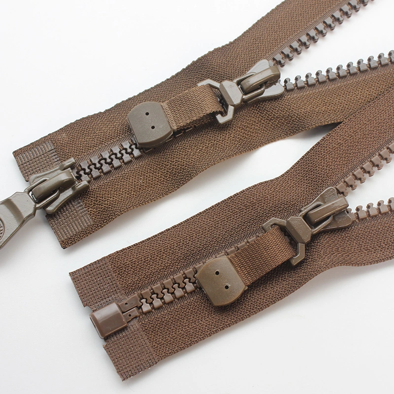 6# Resin Double-Headed Double-Opening Single-Opening Zipper 8# Brown Green Slider 6vs Jacket Placket Zipper