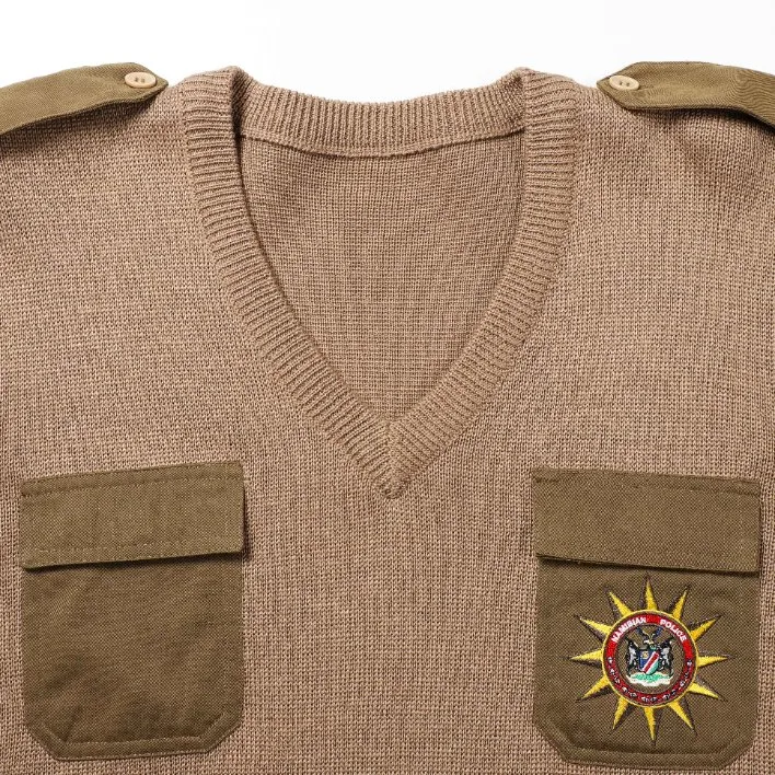 Military Army Style O-Neck Khaki Tactical Mens Sweater