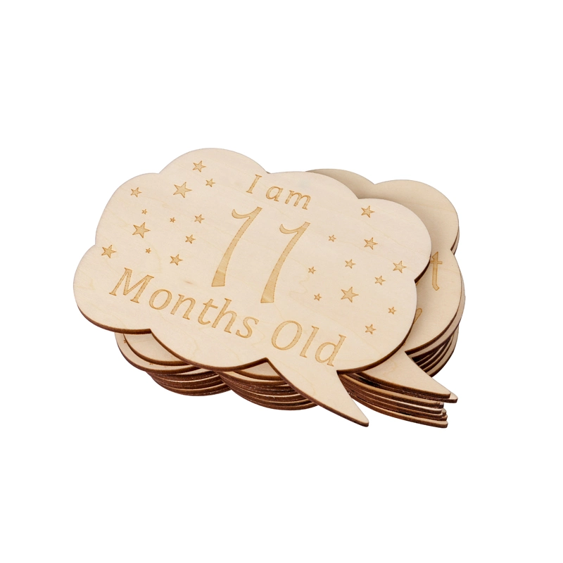 Custom Shape Wooden Baby Milestone Cards