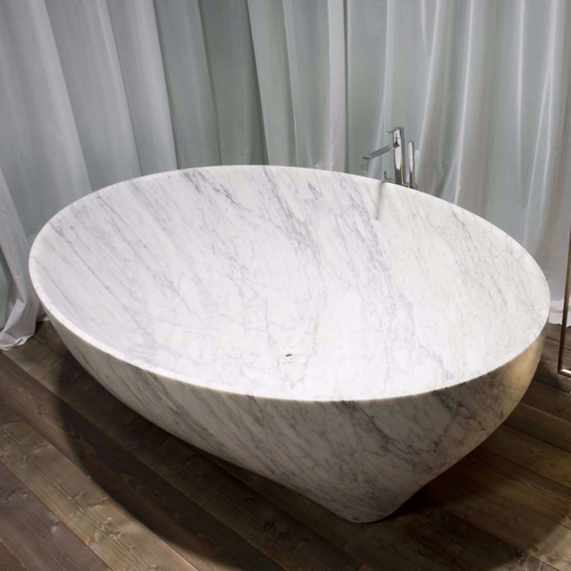 Diseño oval bañera de mármol blanco Diseño para Villa