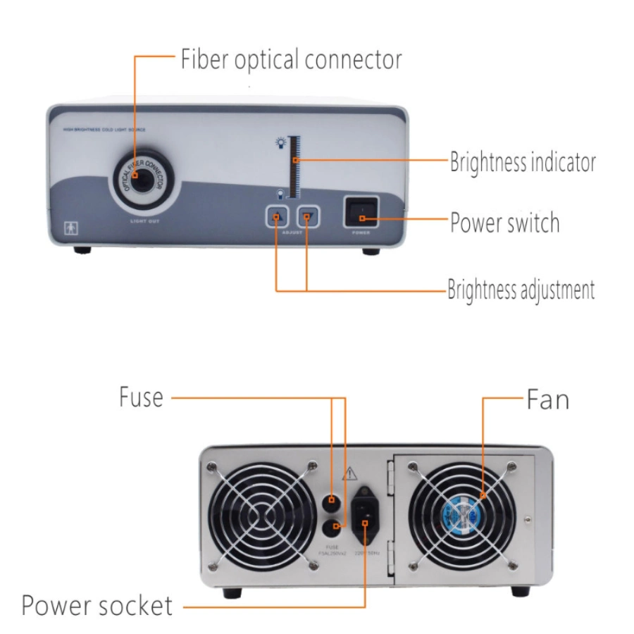 Surgical Instrument Light Source Ent Endoscope Portable LED Cold Light Source for Endoscopy Camera