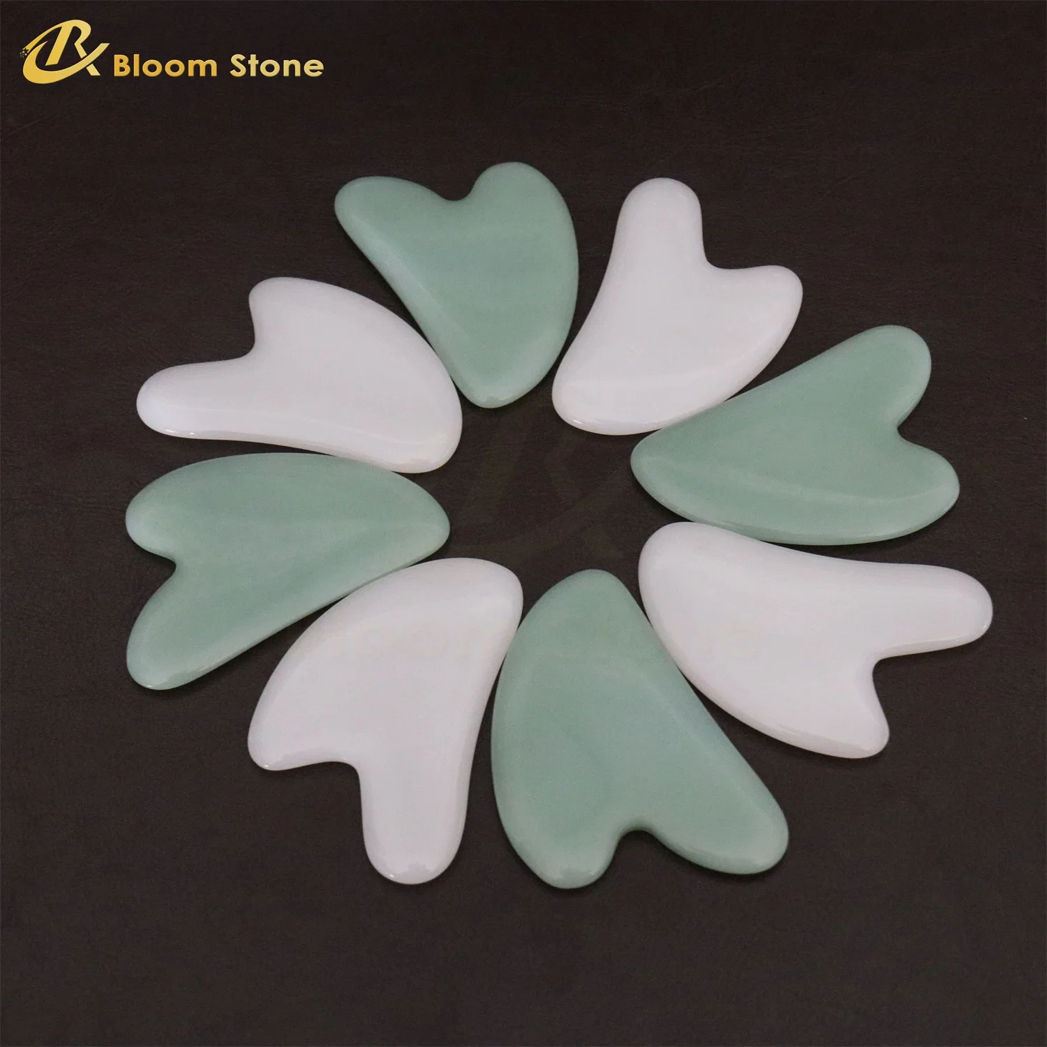 Chino tradicional de piedra de Jade Gua Sha Masajeador facial herramienta para promover la circulación sanguínea