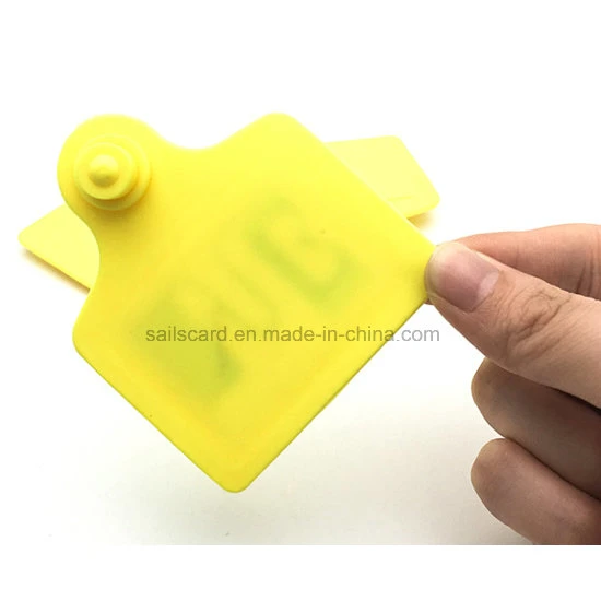 RFID 3m Range 80X70mm UHF Animal Ear Tag with/Without Laser Printing Number