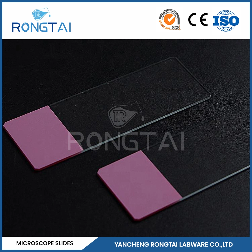 Rongtai Limpieza de portaobjetos de vidrio Fabricantes E coli Microscope Slide China 7101 7102 7105 7107 7109 Micro vidrio deslizante