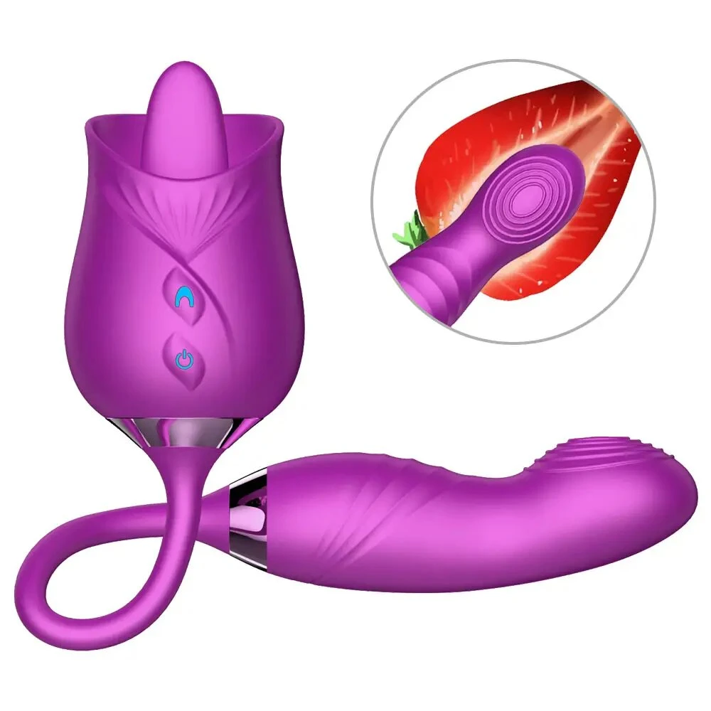 Female Adult Toys Sex Prhot Sale Waterproof Silicone Licking The Clitoris Nipple Stimulator Tongue Licking Rose Tongue Licking Vibrator Egg Masturbator Sex Toys
