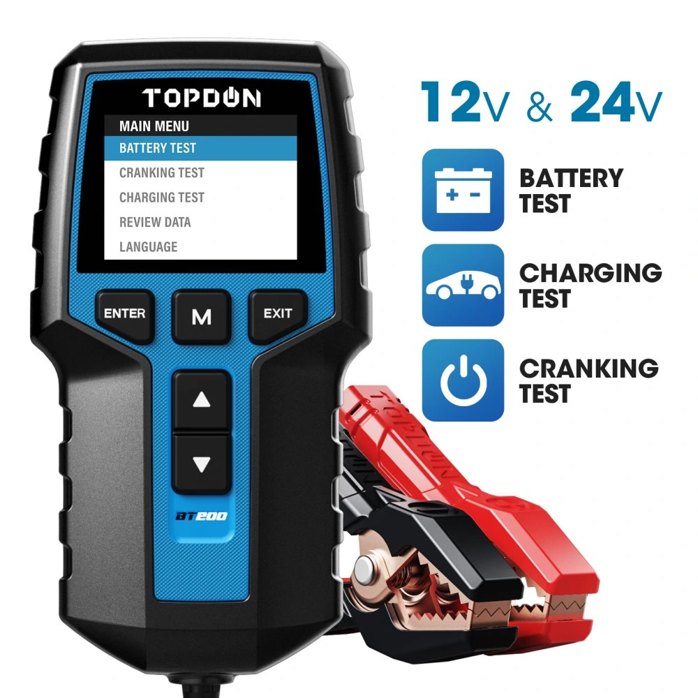 Topdon Europe UK Germany Italy Stock Bt200 100V-100A Automatic Smart Universal Full Protection Intelligent Battery Storage Case Pack Tester and Charger