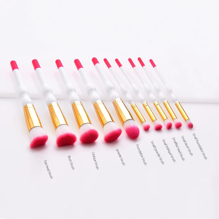 10 PCS High Density Soft Nylon Bristles Makeup Brush Collection for Girl Gift Beauty Tools