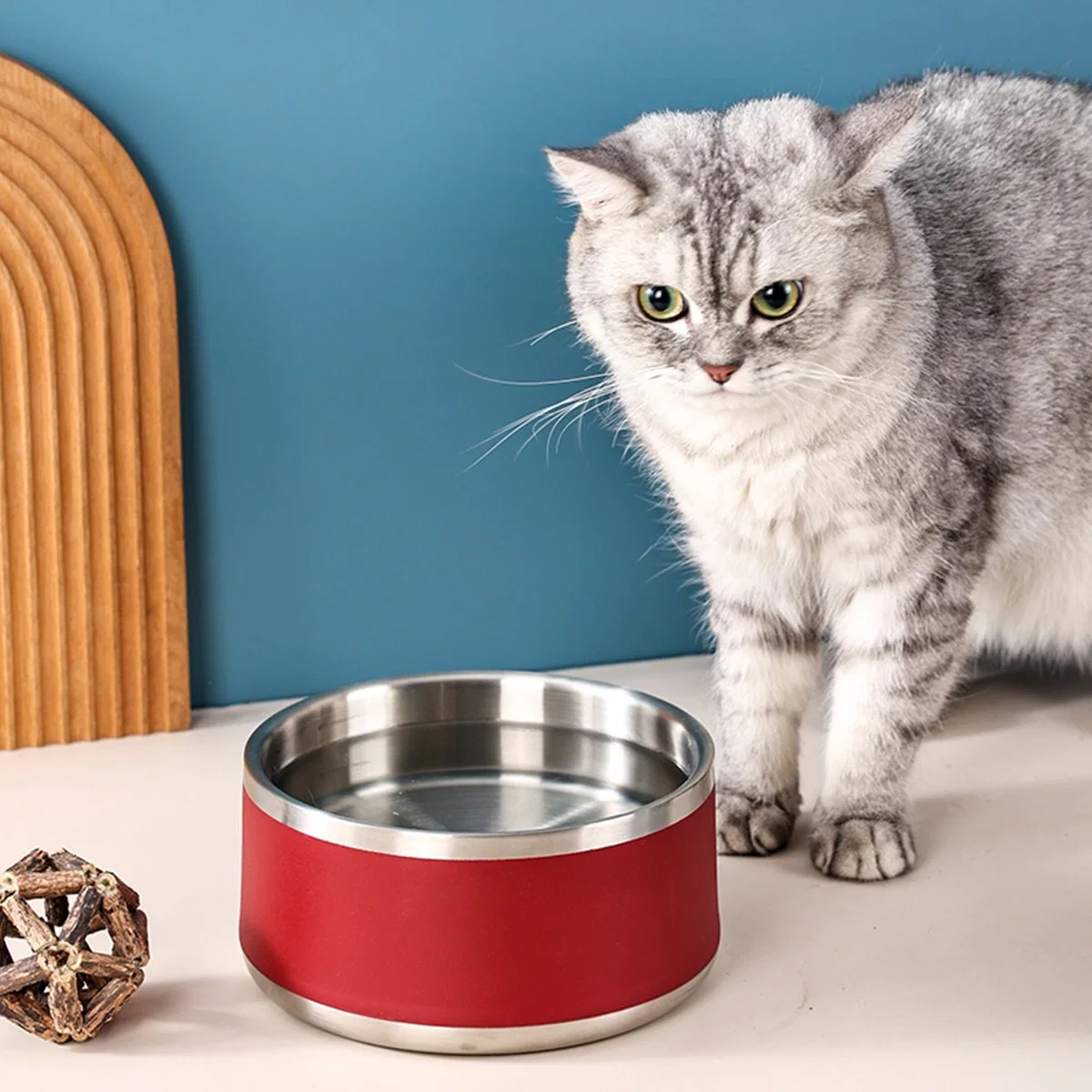 Portable Travelling Stainless Steel Pet Food Cat Bowl