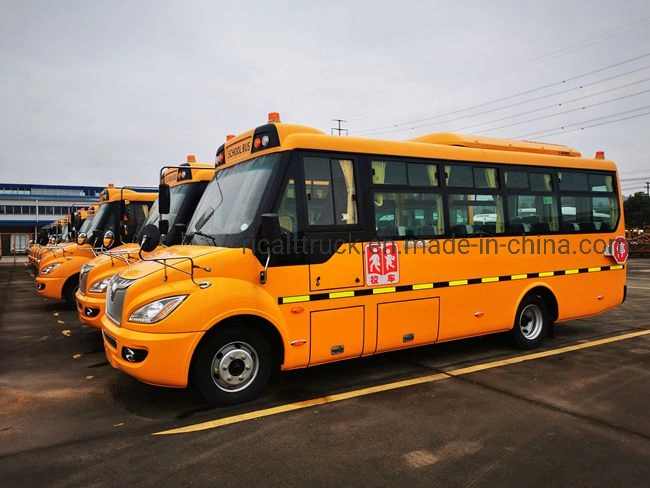 Fabricante China 24-30 escaños autobús escolar amarillo diésel con ABS Alarma de seguridad Mini Bus para niños