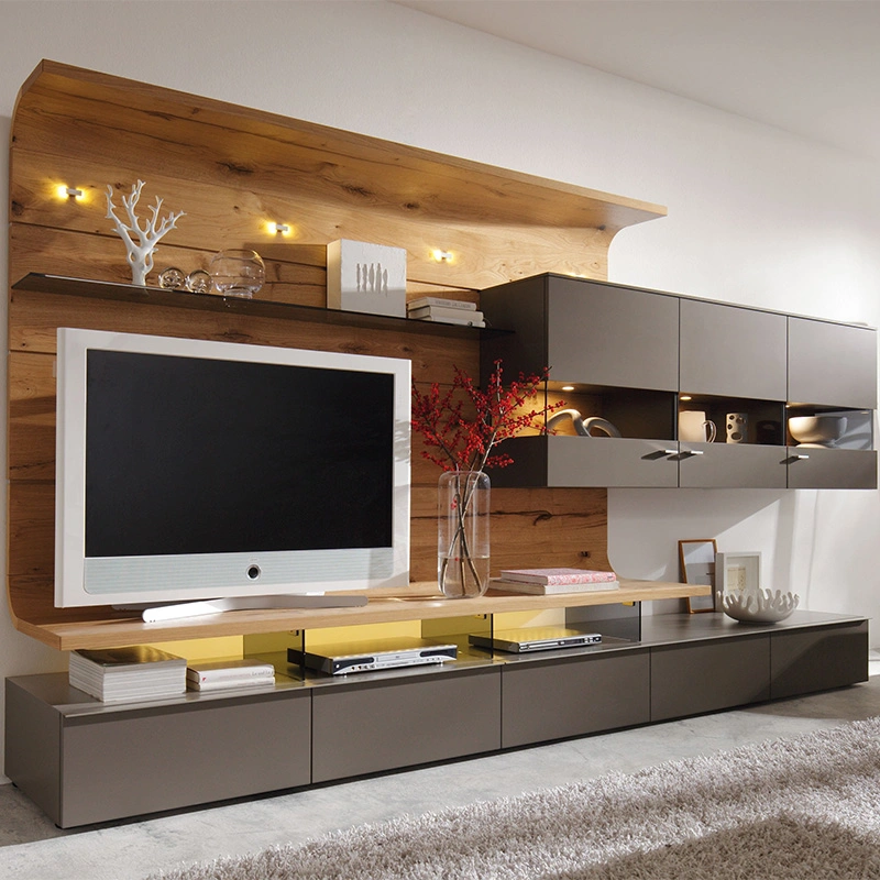 Braun Holz Metall TV-Standmöbel Industrial Style TV-Schrank Mit Metallrahmen für Wohnzimmermöbel