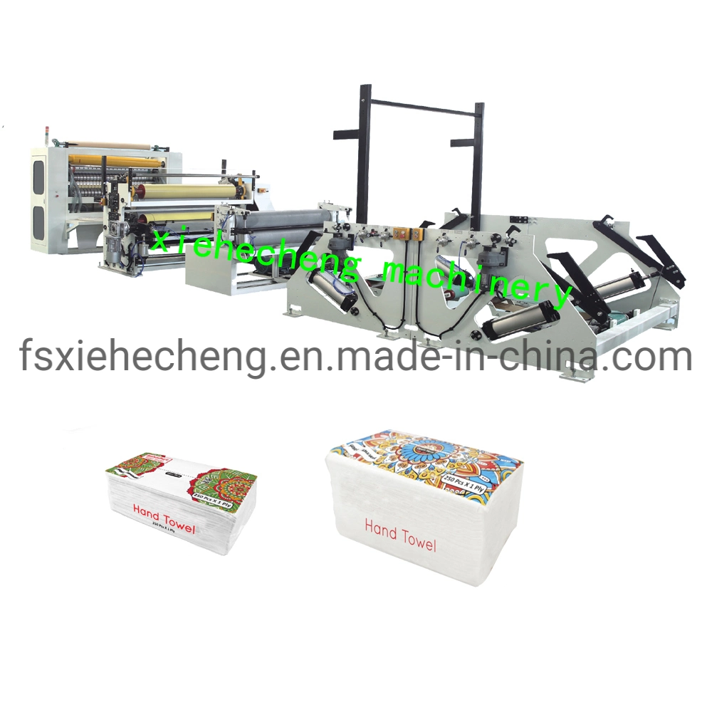 China CE Certificate Tissue Paper Machine Manufacturer V Fold N Fold Glue Lamination Hand Towel Facial Tissue Making Folding Machine with Embossing
