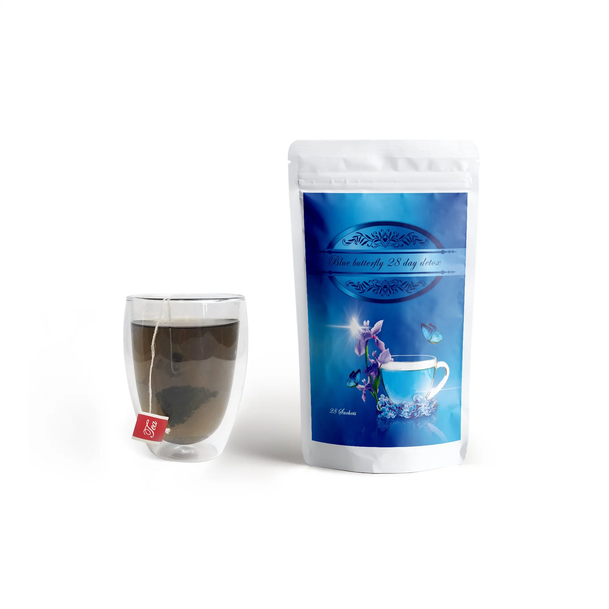 New Arrival Fast Body Slimming 28 Day Blue Butterfly Detox Tea Weight Loss Healthy Tea