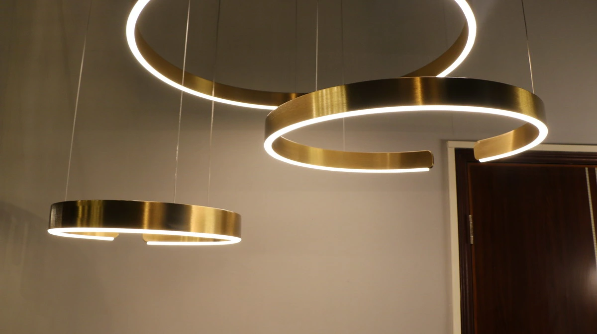 Dimmable C Shape Brushed Stainless Steel Pendant Lamp