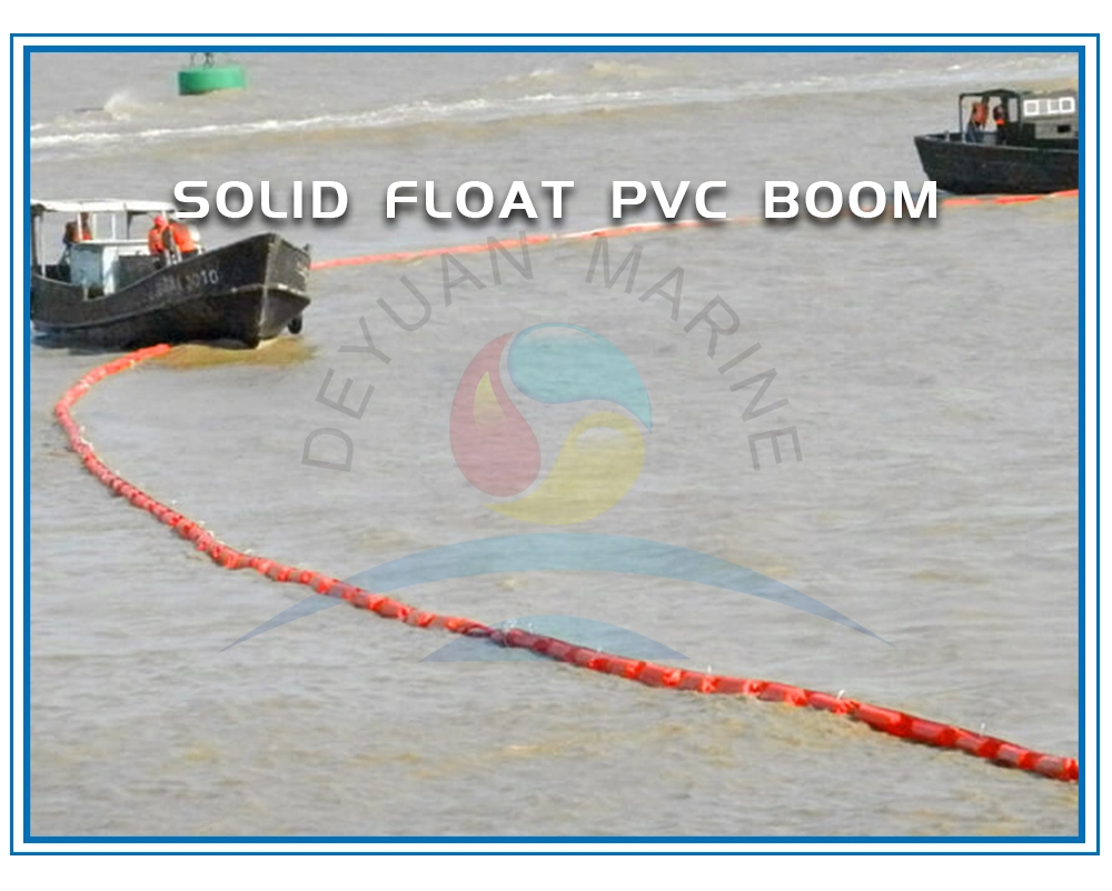 PVC Inflatable Solid Floating Type Oil Barrier Boom Fabric