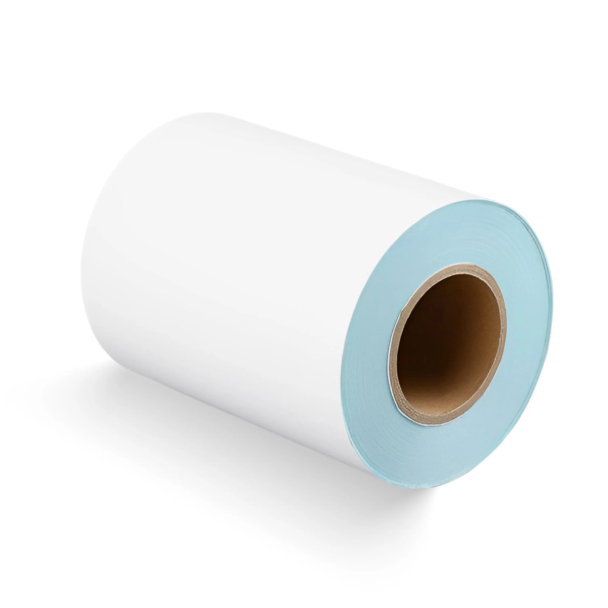 Self Adhesive Direct Thermal Label Material in Jumbo Roll for Shipping Logistics Sticker Label-70gthermal Paper/16g Hot Glue/58g Blue Glassine