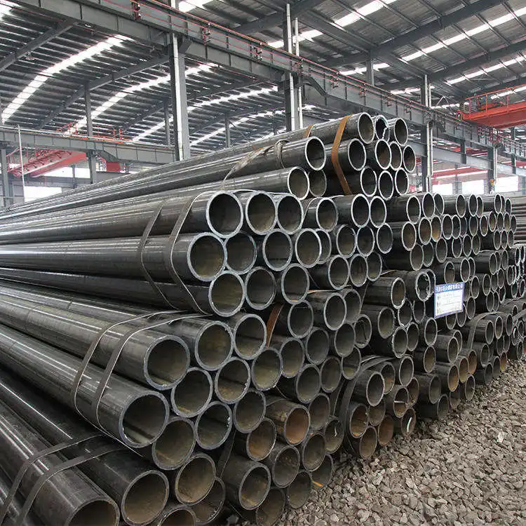 ASTM A53 Ms Steel ERW Carbon Black Iron Pipe Welded Sch40 Steel Pipe for Building Material