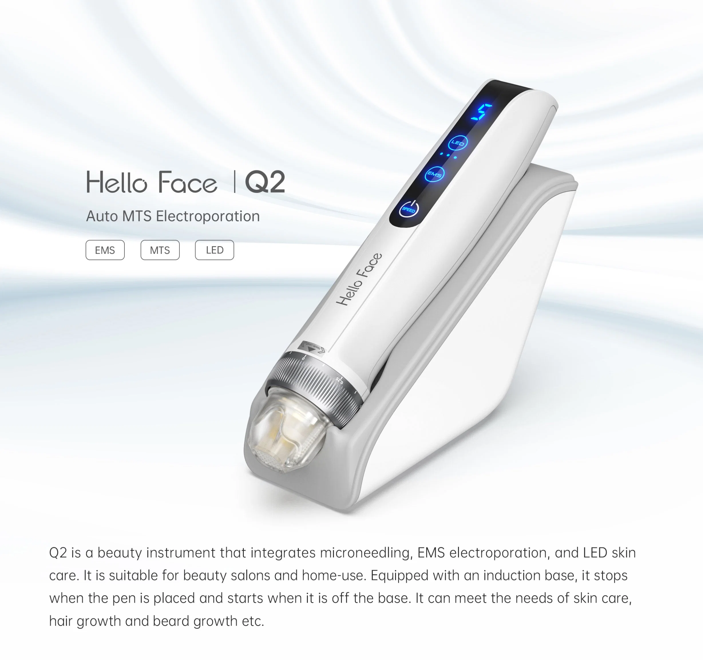 2023 Newest Lelectric Red Light Blue Light EMS Microneedling Pen Q2 for Skin Rejuvention