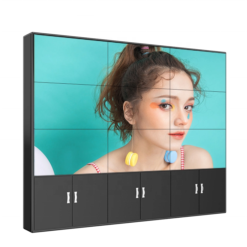 Lofit 4K de 65 pulgadas de pantalla de 1,8 mm para montaje en pared bisel ultra estrecho Pantalla digital de vídeo lo hizo con el mantenimiento de la pared frontal