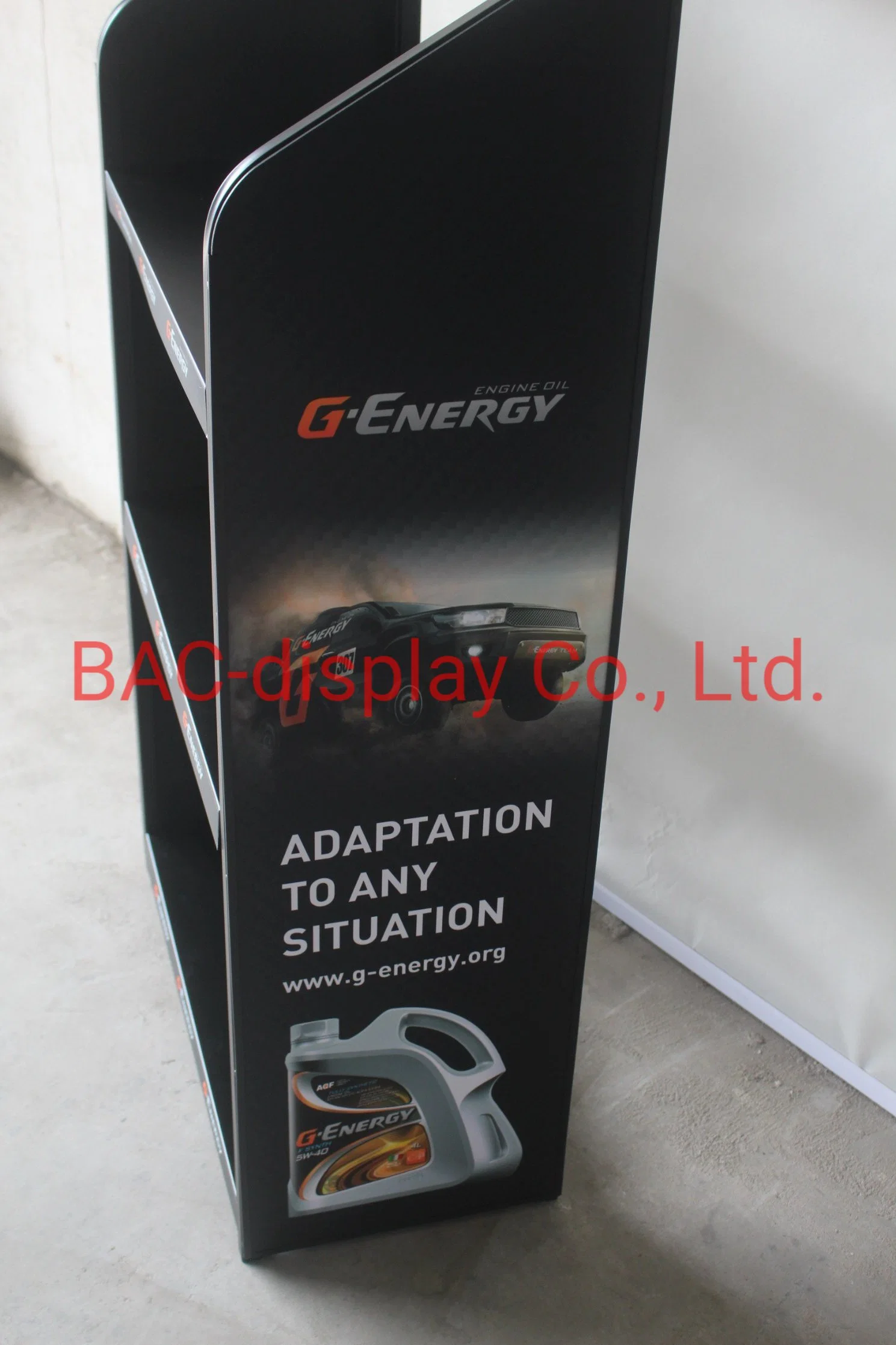 Motor Lubricant Oil Folded Packing Metal Display Rack, Metal Display Stand for Car Lubricant Oil for Car Repair Shop